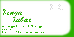 kinga kubat business card